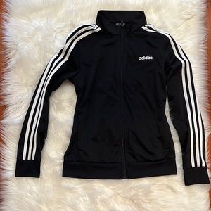 Women’s Adidas 3 stripe zip-up jacket 🖤